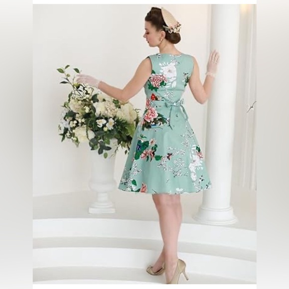 Owin 1950's Tea Dress Retro Rockabilly Summer Garden Swing Party Cocktail - Picture 2 of 15